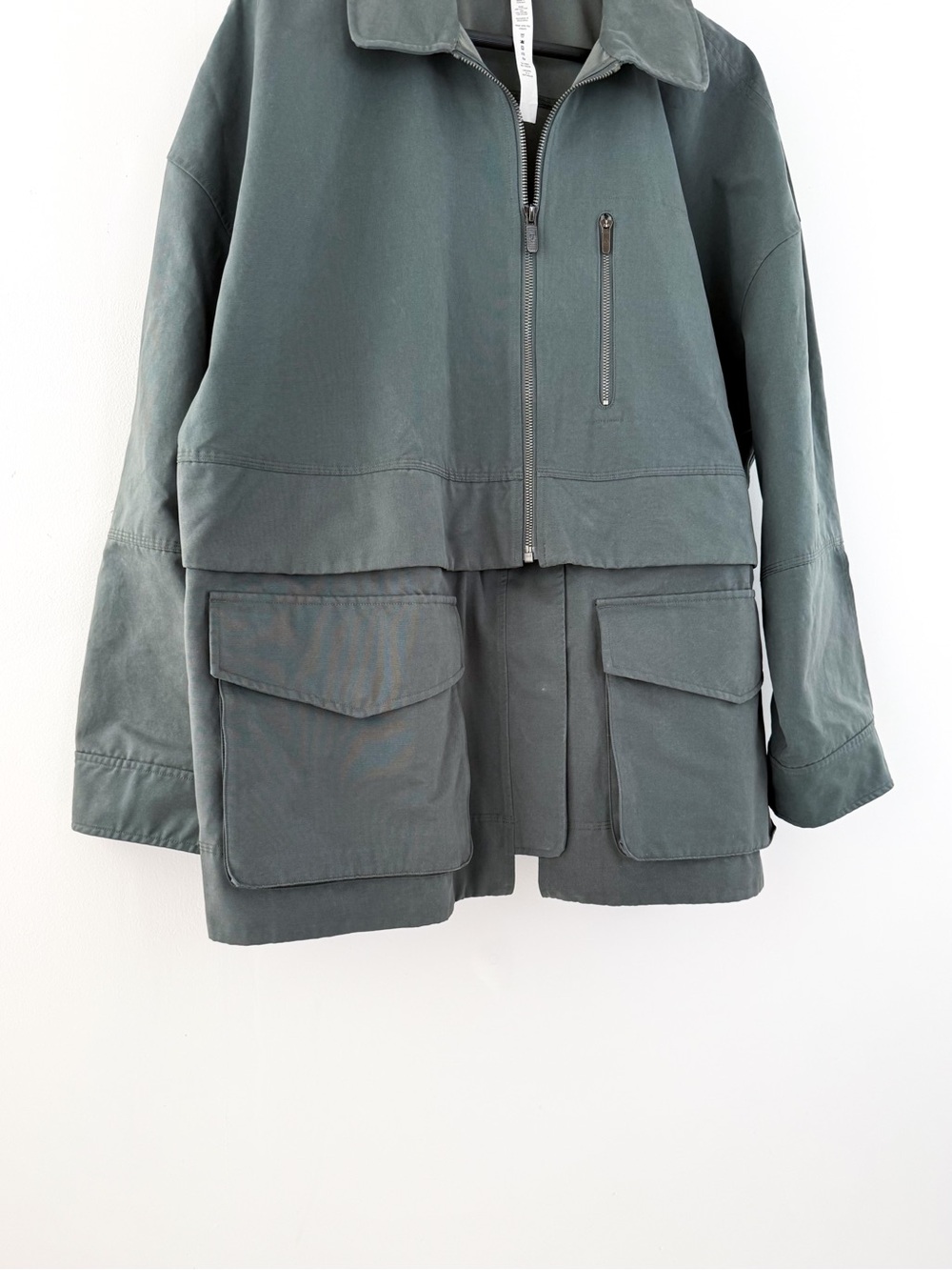 NEW Lululemon Men's Green-Gray Zip-Front Utility Field Jacket XL Detachable - Picture 7 of 15